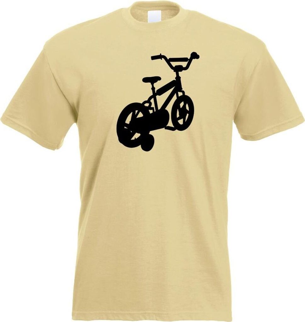 Kiwistar - T-Shirt - Khaki - Fahrrad Stützräder Herren Funshirt Bedruckt Design Sprüche Spruch Motive - mit Motiv Bedruckt - Funshirt Design - S...