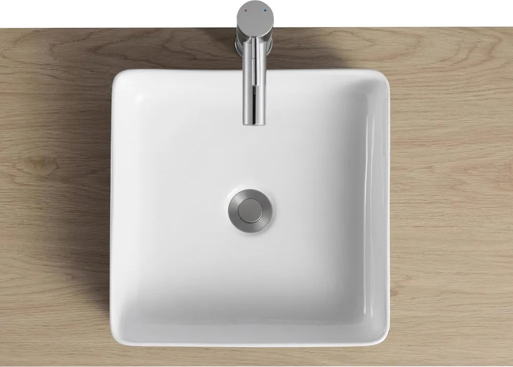 Vasque carrée bicolore 36cm : solution design pour lavabo sans éclat - 5