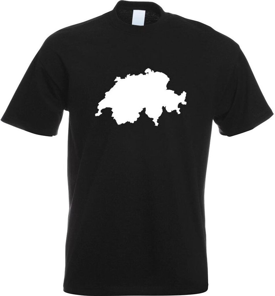 Kiwistar - T-Shirt - schwarz - Schweiz Umriss Kontur Herren Funshirt Bedruckt Design Sprüche Spruch Motive - mit Motiv Bedruckt - Funshirt Design ...