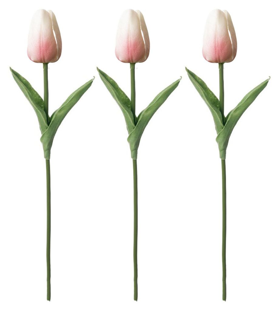 3 künstliche Tulpen mit biegsamen Stielen – realistische Tulpen für DIY-Blumenarrangements, Dekorationen für Zuhause, Hochzeiten und Partys