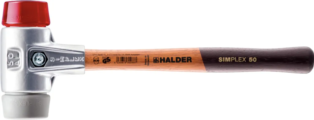 Mazza SIMPLEX Halder Ø 40 Alluminio e Legno | Martello Faccia Morbida