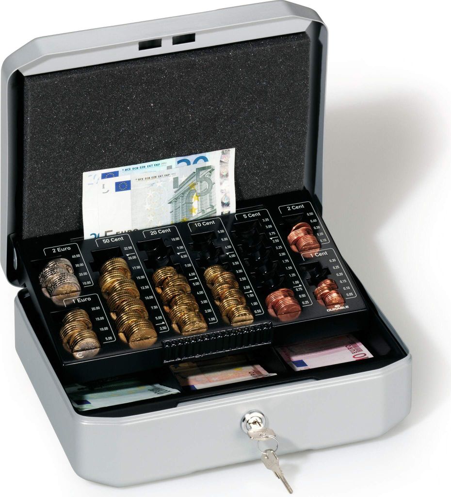 DURABLE Geldzählkassette €UROBOXX® S, anthrazit/grau 177857 Produktbild 