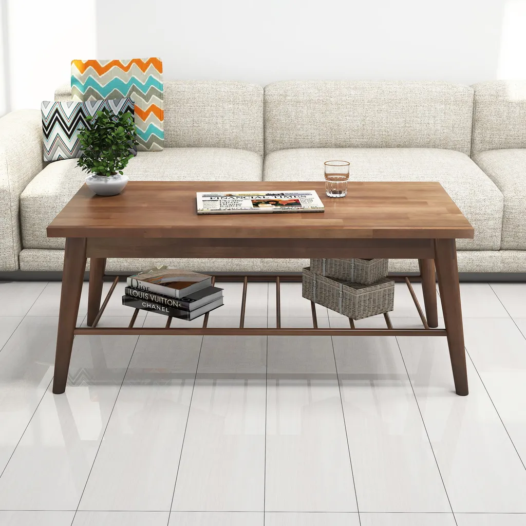 Table Basse de Salon Sakura en Bois de Noyer - Mobilier Skye Decor Chic - 3