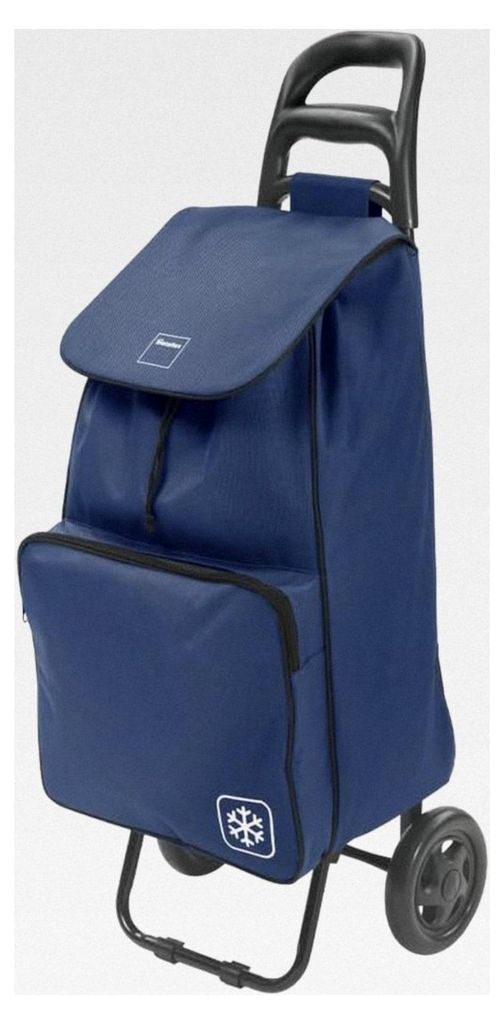 Einkaufstrolley 50 L mit Kühltasche, abnehmbare Tasche, Blau