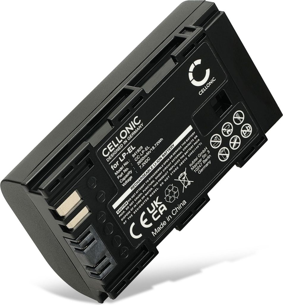 CELLONIC 1x Akku für Beleuchtung / Taschenlampe Kompatibel mit Canon DS401231, Speedlite EL-5, Speedlite EL‐1, LP-EL - (2600mAh , 7.2V)