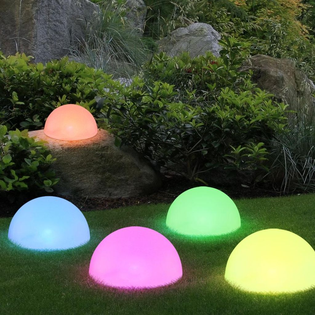 5er Set RGB LED Solarleuchten, Kugel, Farbwechsel, L 475 cm Produktbild 