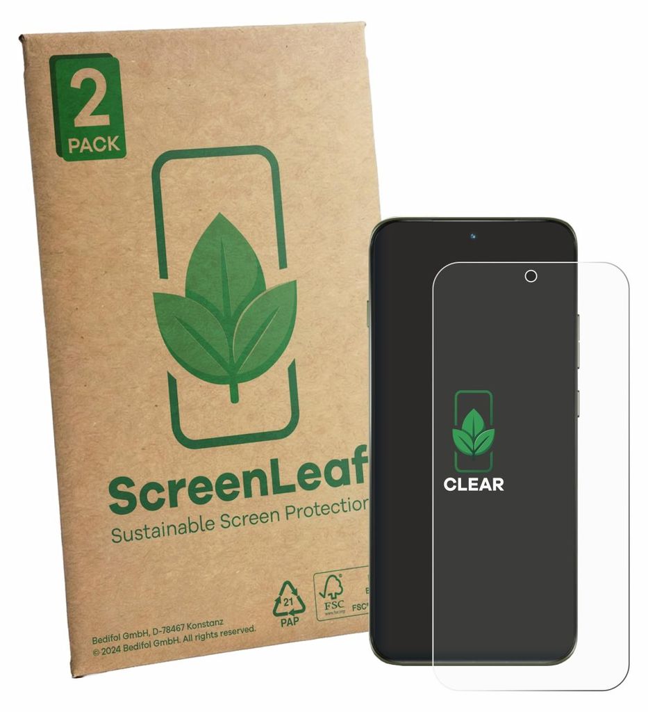 2x ScreenLeaf Schutzfolie für Motorola Edge 70 Pro nachhaltiger Displayschutz Display Schutz Folie Klar Transparent