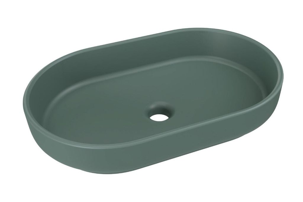 Aufsatzwaschbecken - Waschbecken 55 cm Handwaschbecken Für Badezimmer, RIVER2 BM288 - Dunkelgrün/Matt