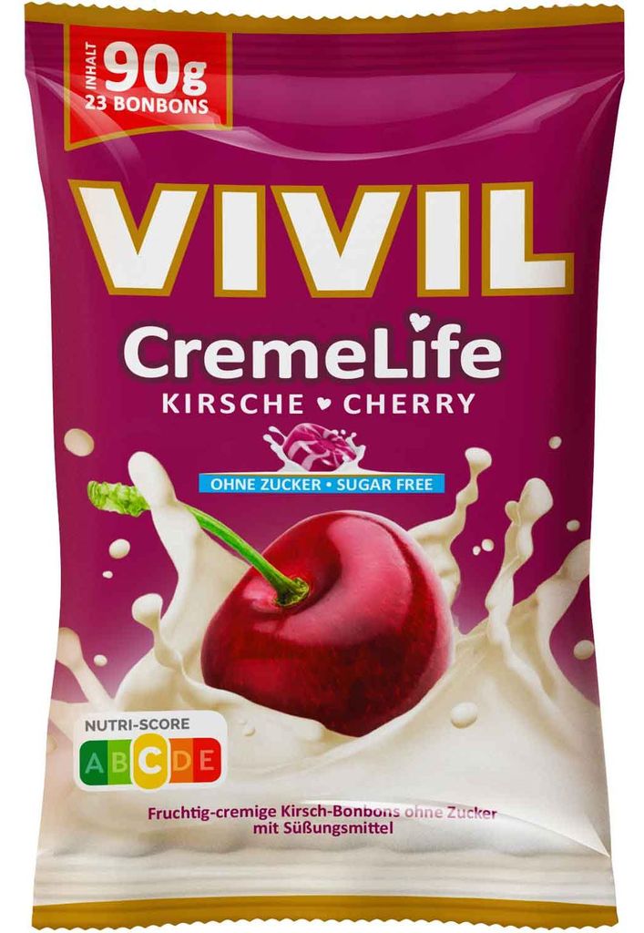 Vivil CremeLife Kirsche ohne Zucker 90g Produktbild 