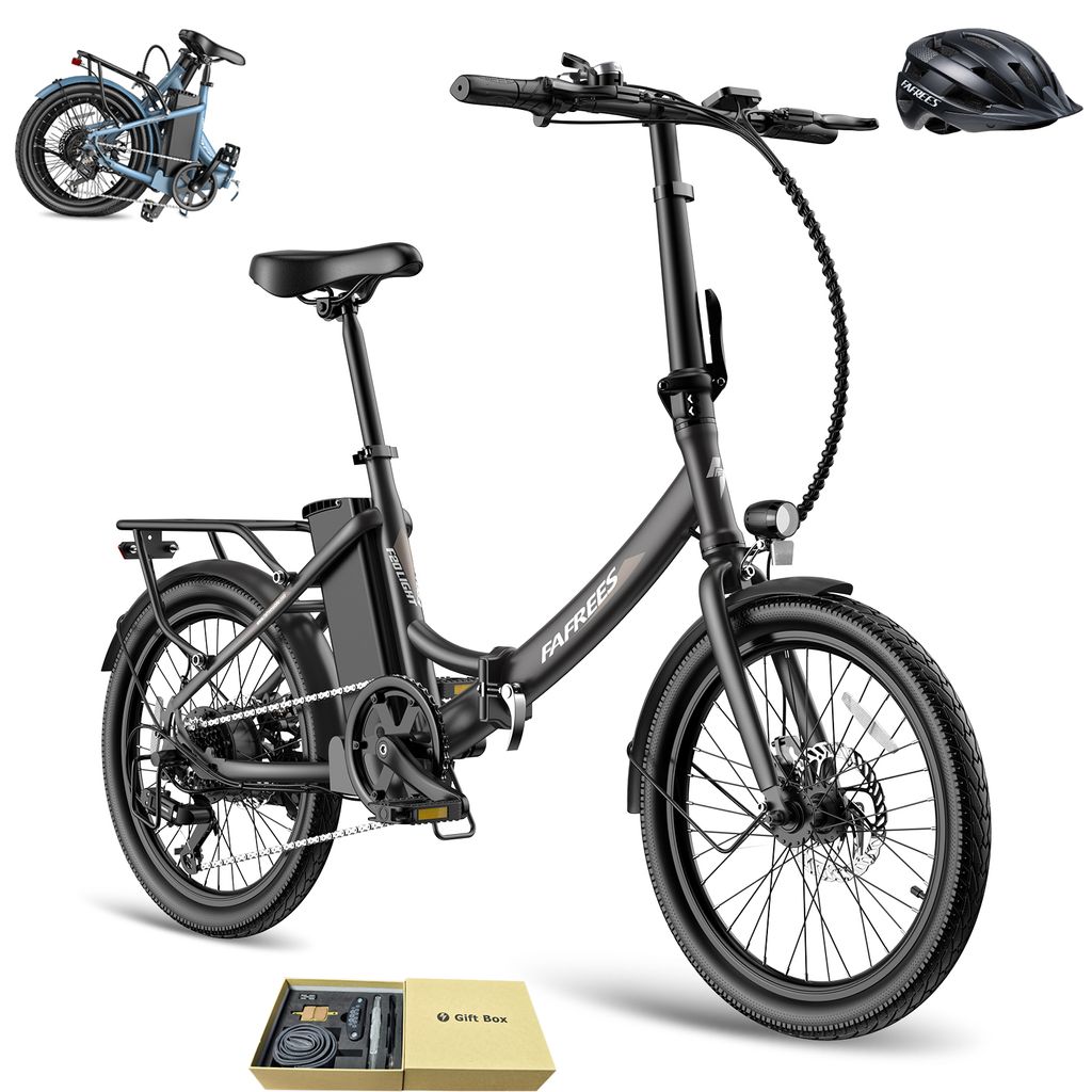 City E-Bike 20 Zoll 155 - 195 cm Rostfreie Aluminiumlegierung 36 V 16,75 Ah 603 Wh bis zu 110 - 130 km Wasserdicht IPX4 Pedelec 7 Gang, Schwarz