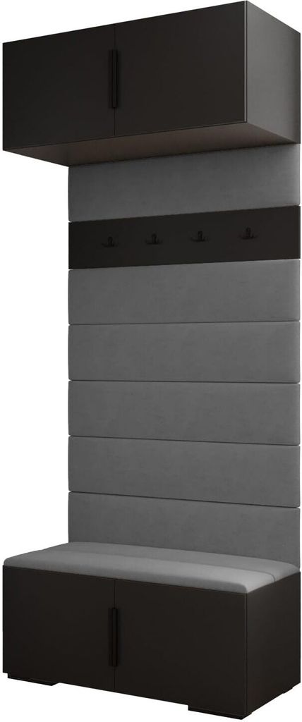 MEBLE KRYSPOL Inova 1 Flurmöbel-Set, 236,7x100x47cm - Schwarz, Schwarz, Manila 16