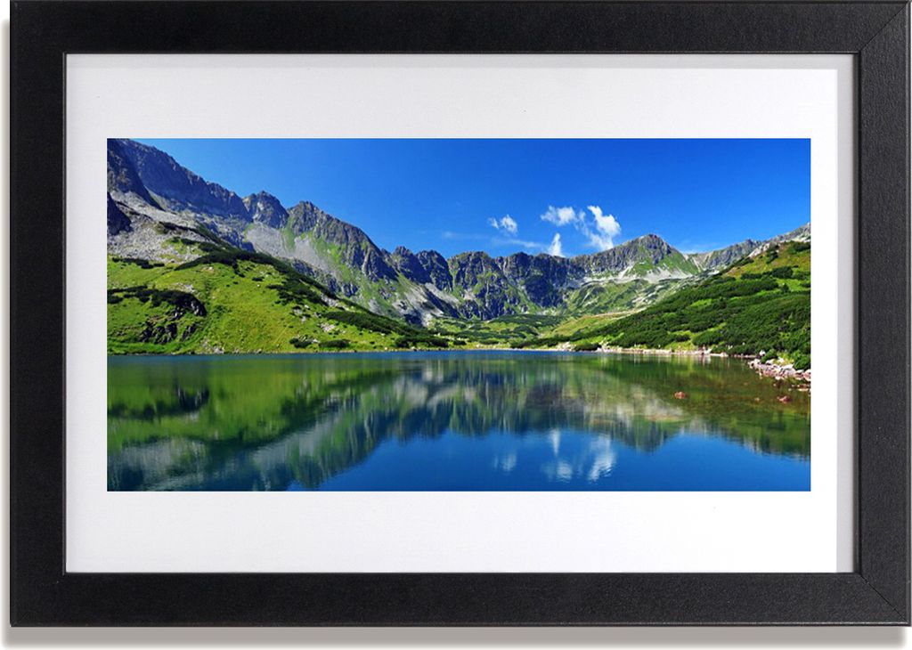 Bild 30x20 MDF-Rahmen Wandkunst Mountain Lake Landschaft