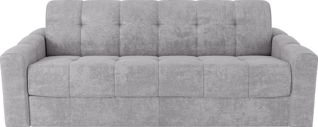 Express-Schlafsofa für 4 Personen aus hellgrauem, strukturiertem Stoff – Liegefläche mit breiten Lattenrosten (160 cm) – 22 cm dicke Memory-S...