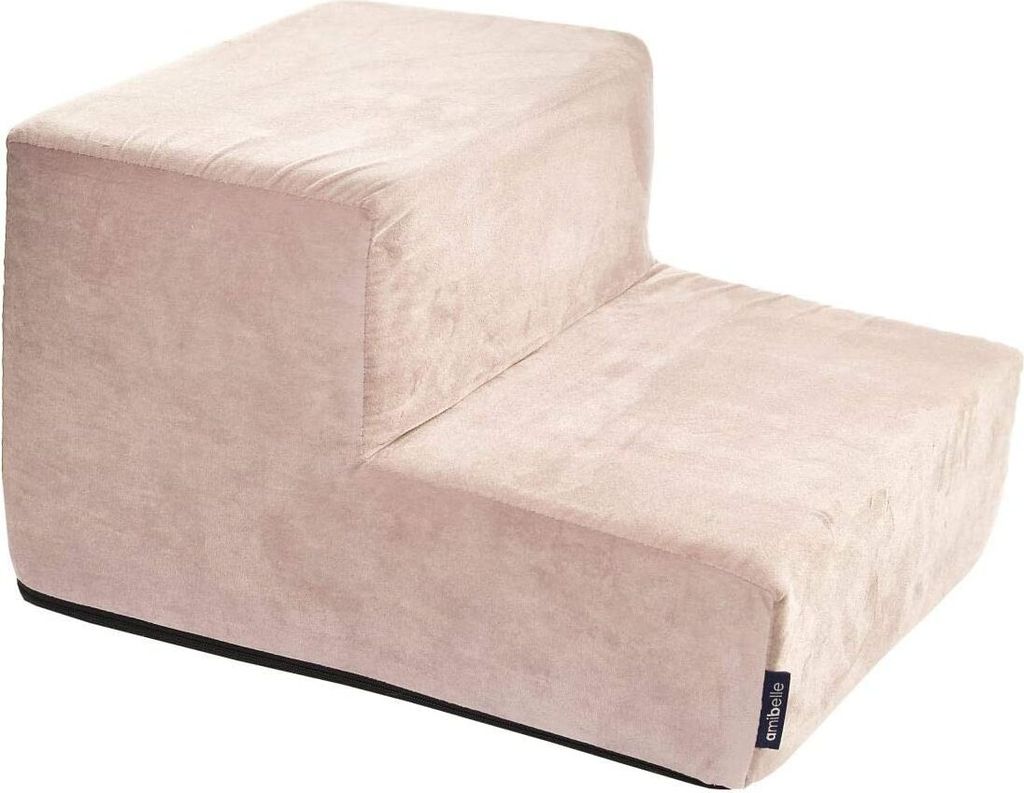 Hundetreppe Katzentreppe Haustiertreppe Aufstiegshilfe Plüschbezug 2 Stufen Rosa Velvet