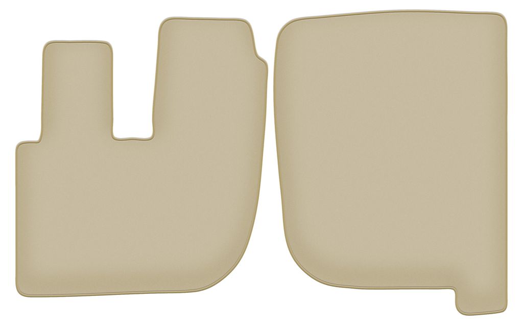 Velours-Fußmatten Vorne PREMIUM beige passend für DAF LF (2002-, Lkw) – mit Befestigungen – passgenau