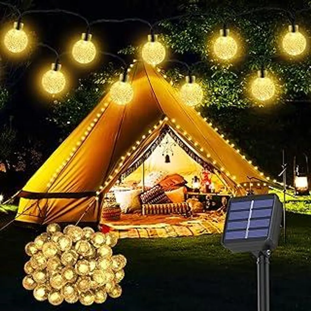 Catena Luminosa Solare IP65 | 30 LED Lanterne Esterno Bianco Caldo