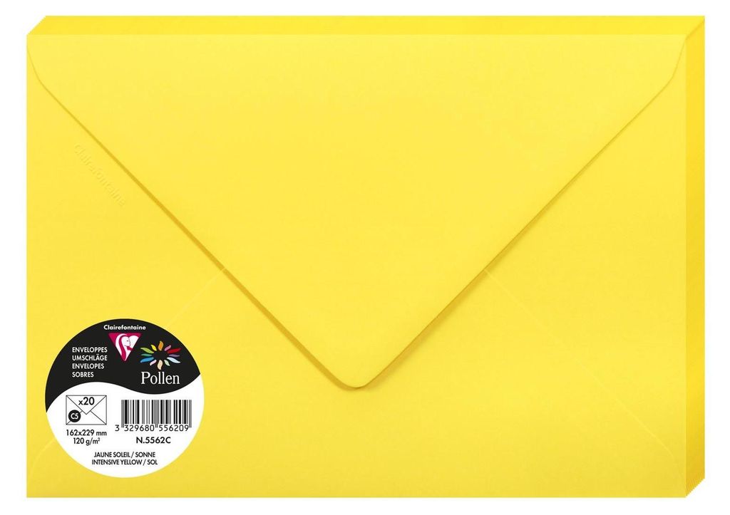 Clairefontaine 5562C, C5 (162 x 229 mm), Gelb, C5 (162 x Produktbild 