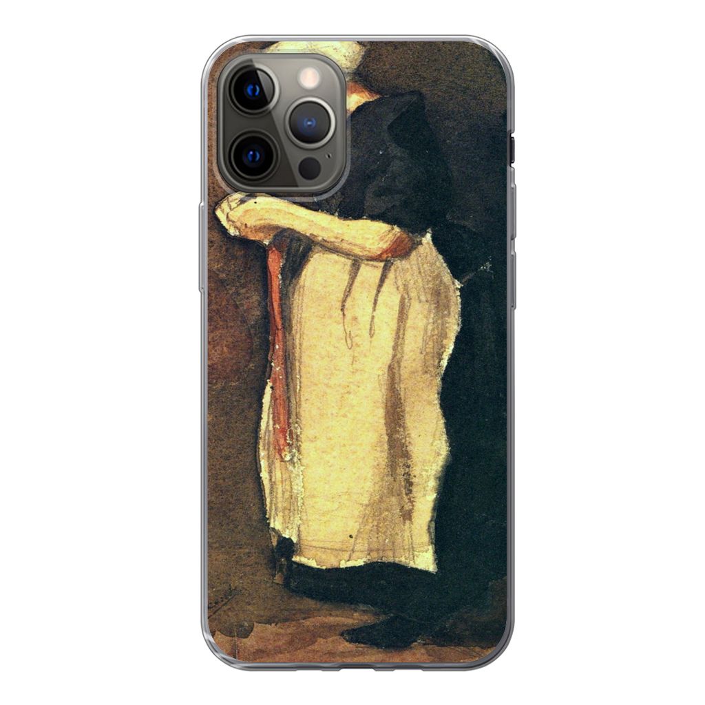 MuchoWow Handyhülle Schutzhülle Hülle für iPhone 12 Pro Die Scheveningerin - Vincent van Gogh Silikon Softcase Handy Hülle - Abdeckung