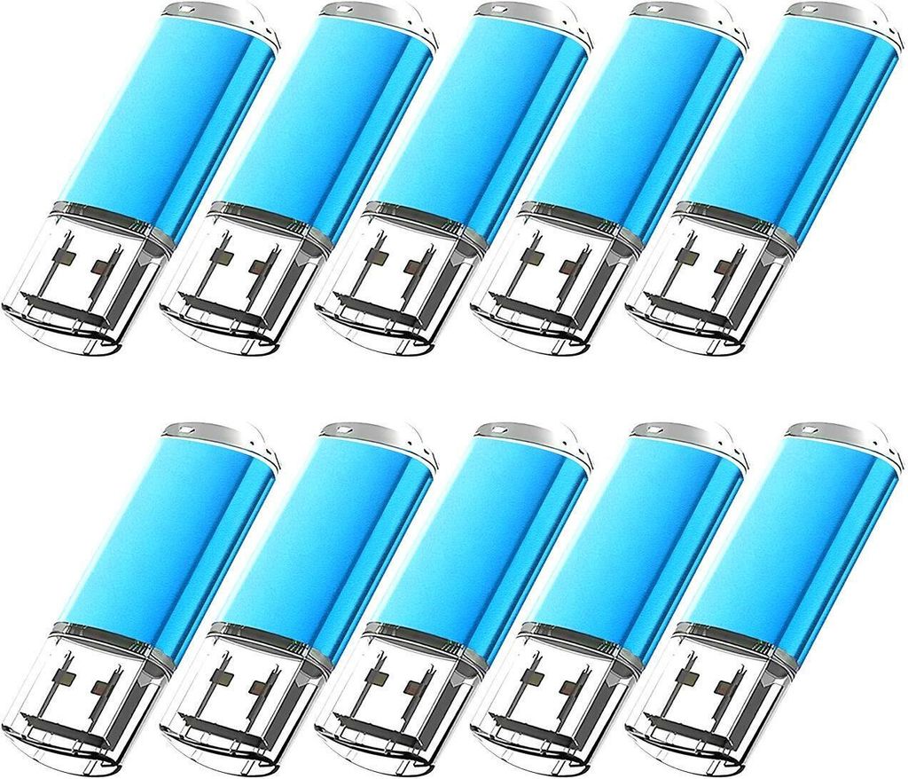 10x 1GB USB 2.0 Stick Flash USB Drive Kompakt USB Flashdrive Speicherstick Memorystick Farbe: Blau