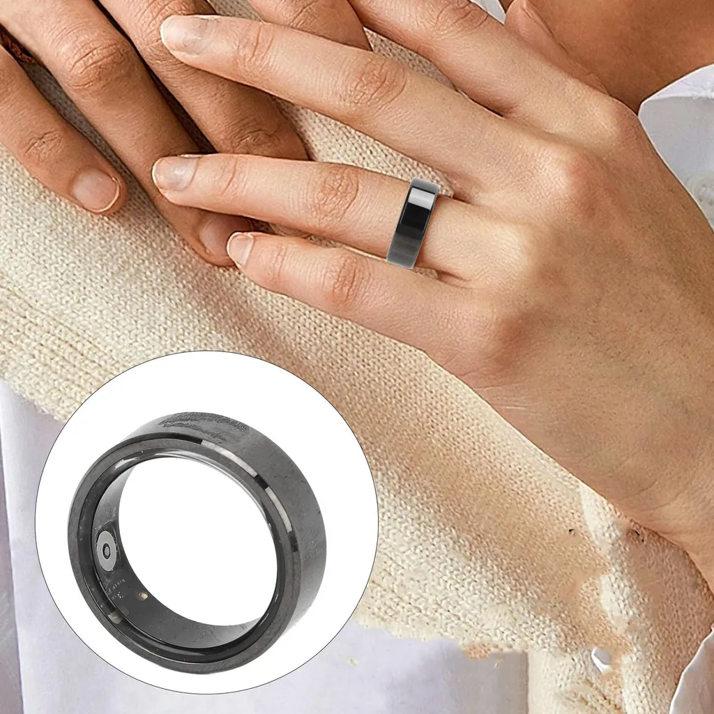 Bague Connectée Santé Smart Ring IP68 Bluetooth Taille 9 ID 18,9 mm Noir - 4