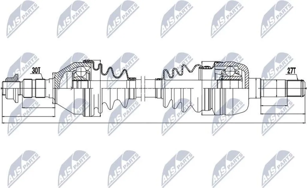 Arbre de transmission NTY NPW-PL-043 pour Opel Vectra et Astra J 13250870
