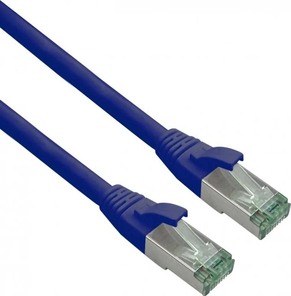 Cavo LAN Gaming Helos Cat 7 S/FTP Blu 1,5m | Zero Lag e Massima Potenza