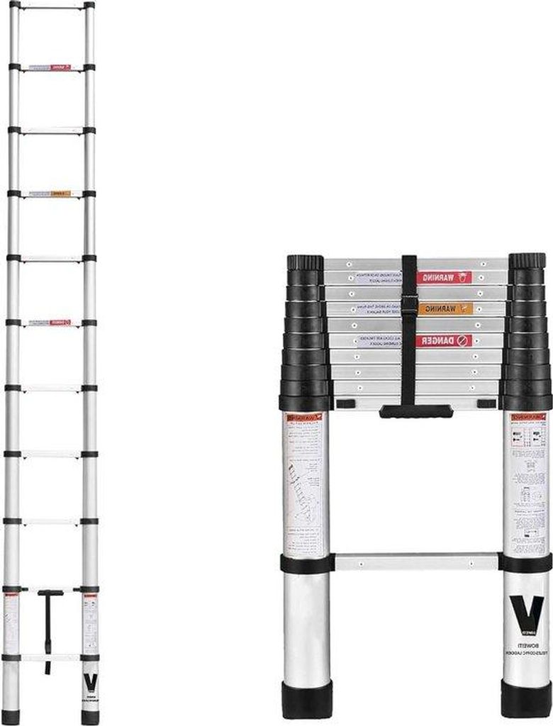 32m Aluminium Telescoopladder mit 150 kg Tragfähigkeit, Loft-Design, Inklapbare Aluminium-Ladder