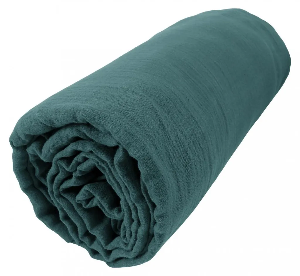 Drap Housse GAÏA Double Gaze de Coton - Matière Souple sans Repassage
