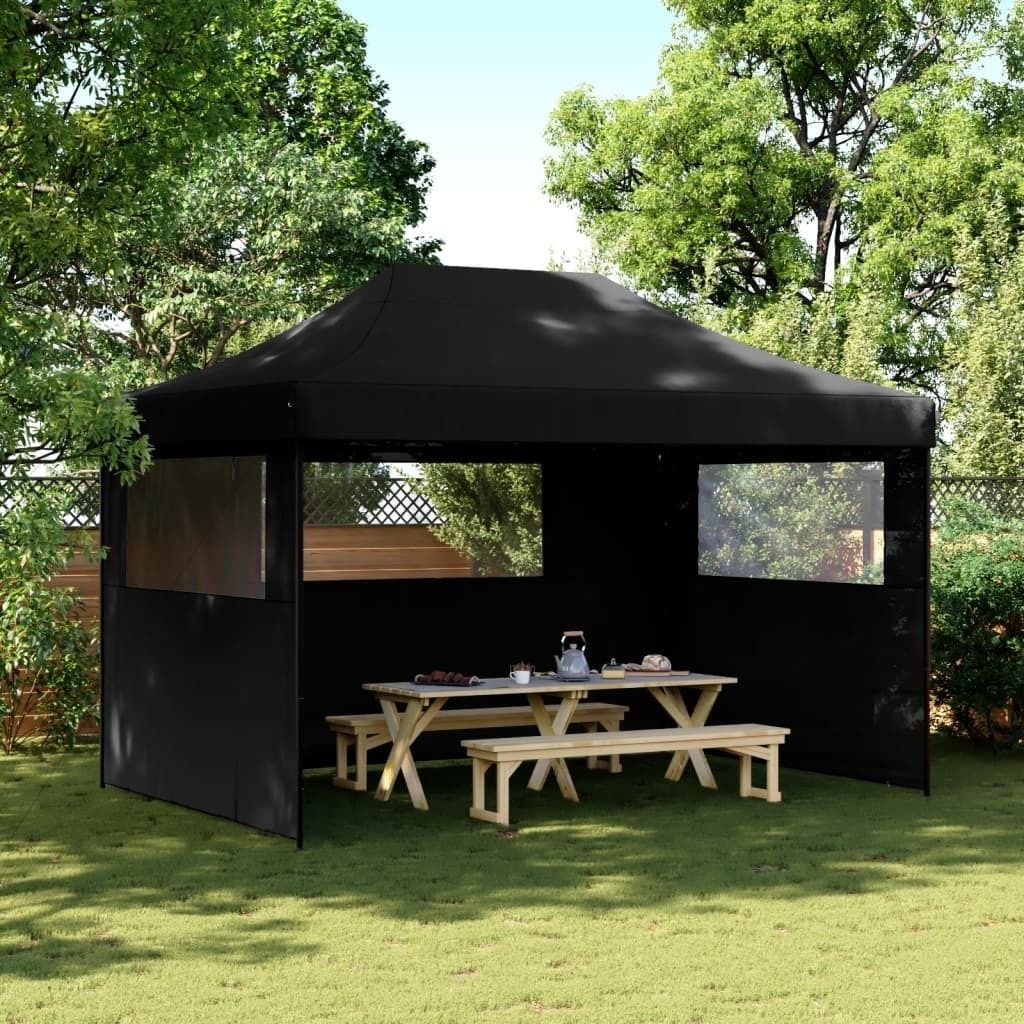 "im Sonderangebot"Partyzelt Faltbar/Gartenpavillon Wasserdicht Stabil - Gartenzelt - Pop-Up mit 3 Seitenteilen Schwarz NEU429357 - Pavillons & Part...