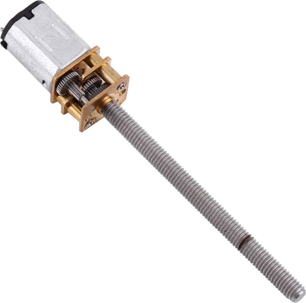 12-V-Gleichstrom-Mikrogetriebemotor N20, 400 U/min, 16-mm-Welle, M4x55-mm-Getriebespindel mit Getriebe