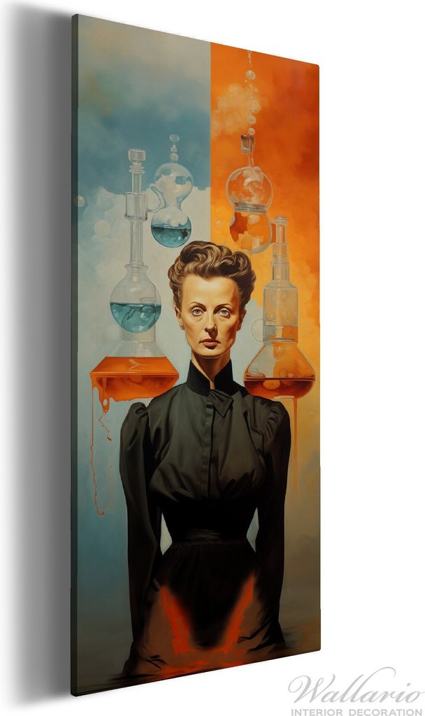 Wallario Premium Leinwandbild Visionäre Chemikerin in Größe 50 x 125 cm