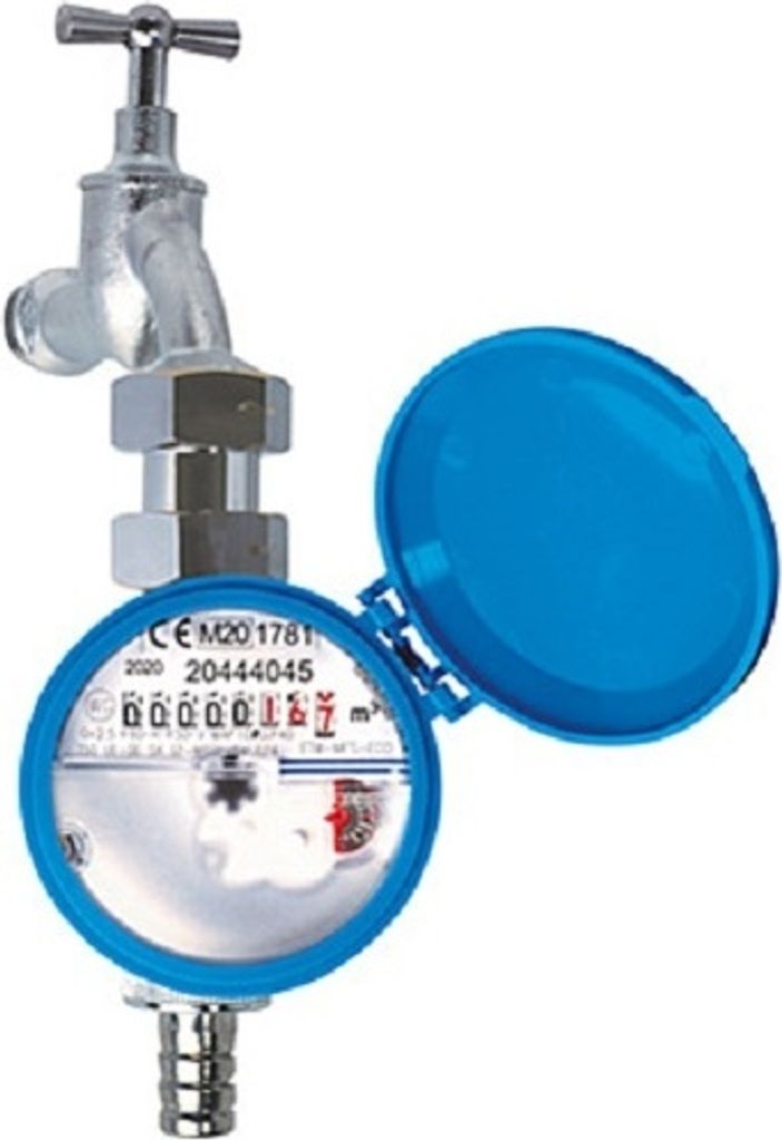 Zapfhahnzähler mit Einstrahlzähler 3/4" 80 mm ECO TWO in ONE