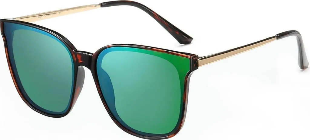 DUCO Lunettes de soleil polarisées Vintage W016 UV400 pour Femmes Noir