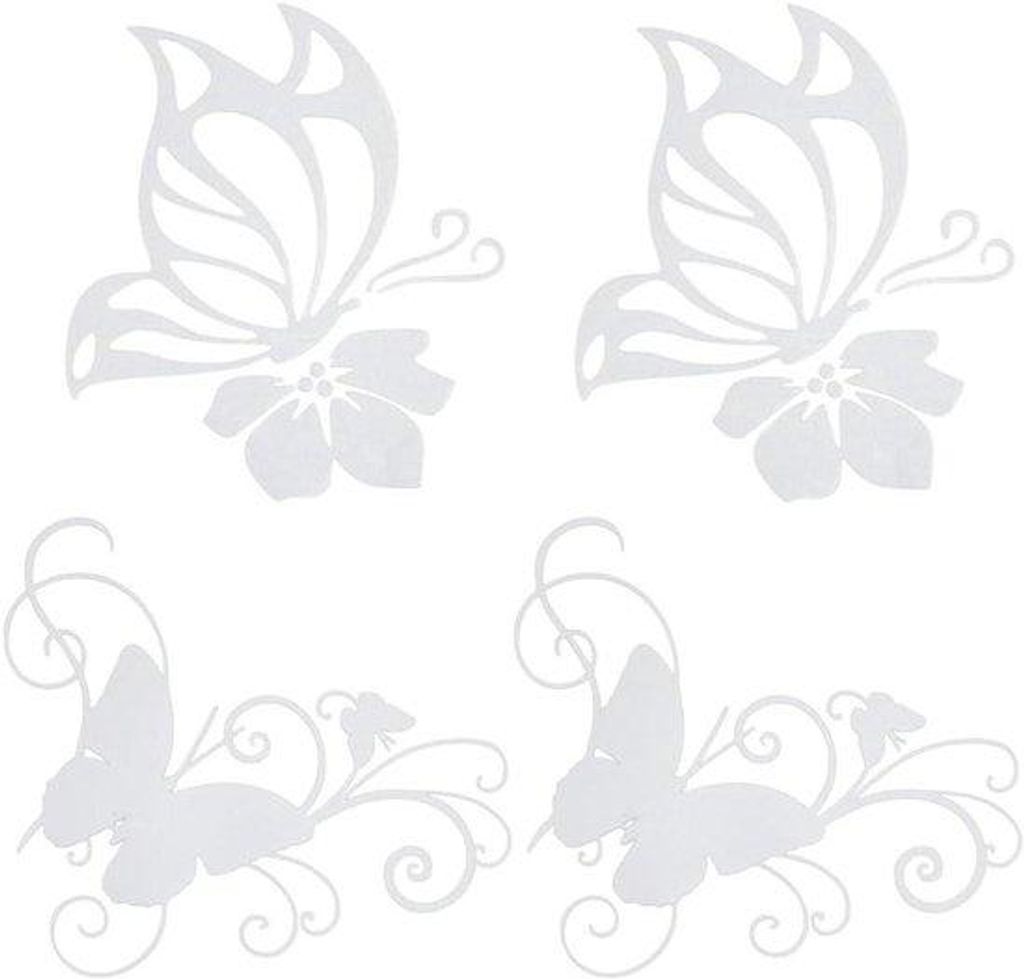 Autosticker PET-Wasserfest | Vlinder-Hibiskus-Hawaii-Stil | Reflex-Sticker für Auto SUV LKW 4 Blätter