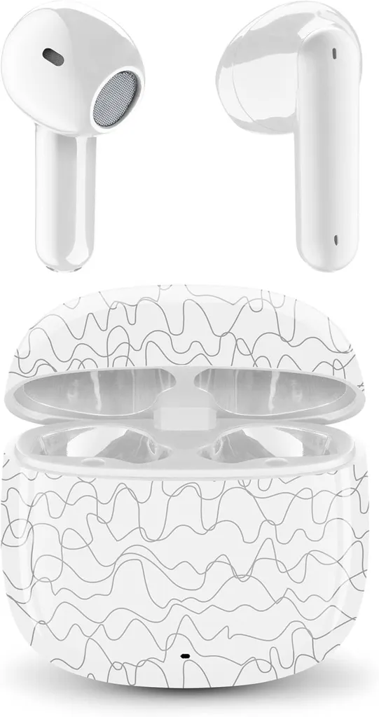 Bluetooth-Kopfhörer kabellos mit Ladecase, ergonomisches Kapseldesign, ausgewogener Sound, bis zu 25 Std Akkulaufzeit, Auto-Pairing,Designs verfügbar