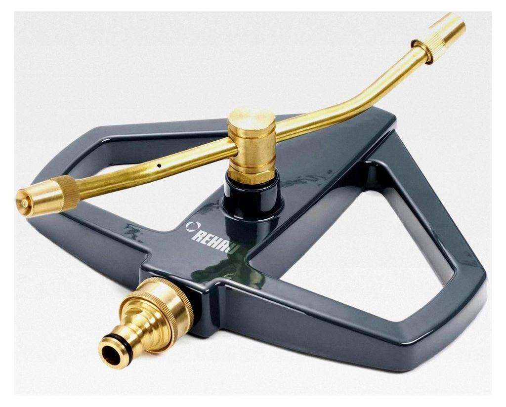 Kreisregner aus Messing, Sprinkler-Bereich bis 15m, Rasensprenger für Flächen bis 175m²