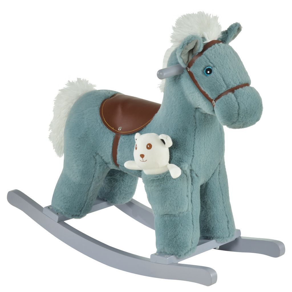 Kinder Schaukelpferd Baby Schaukeltier Spielzeug Pferd für 18-36 Monate Weiß 