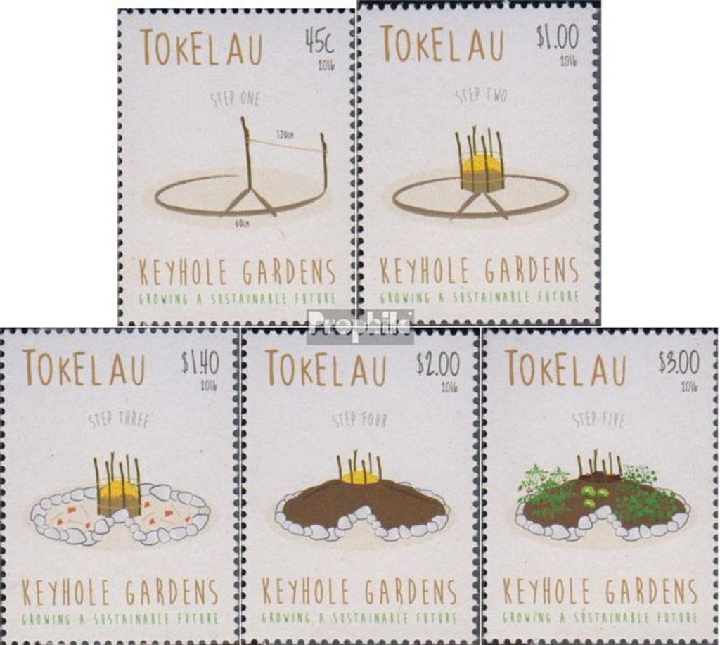Briefmarken Tokelau 2016 Mi 482-486 (kompl.Ausg.) FDC Schlüssellochgarten