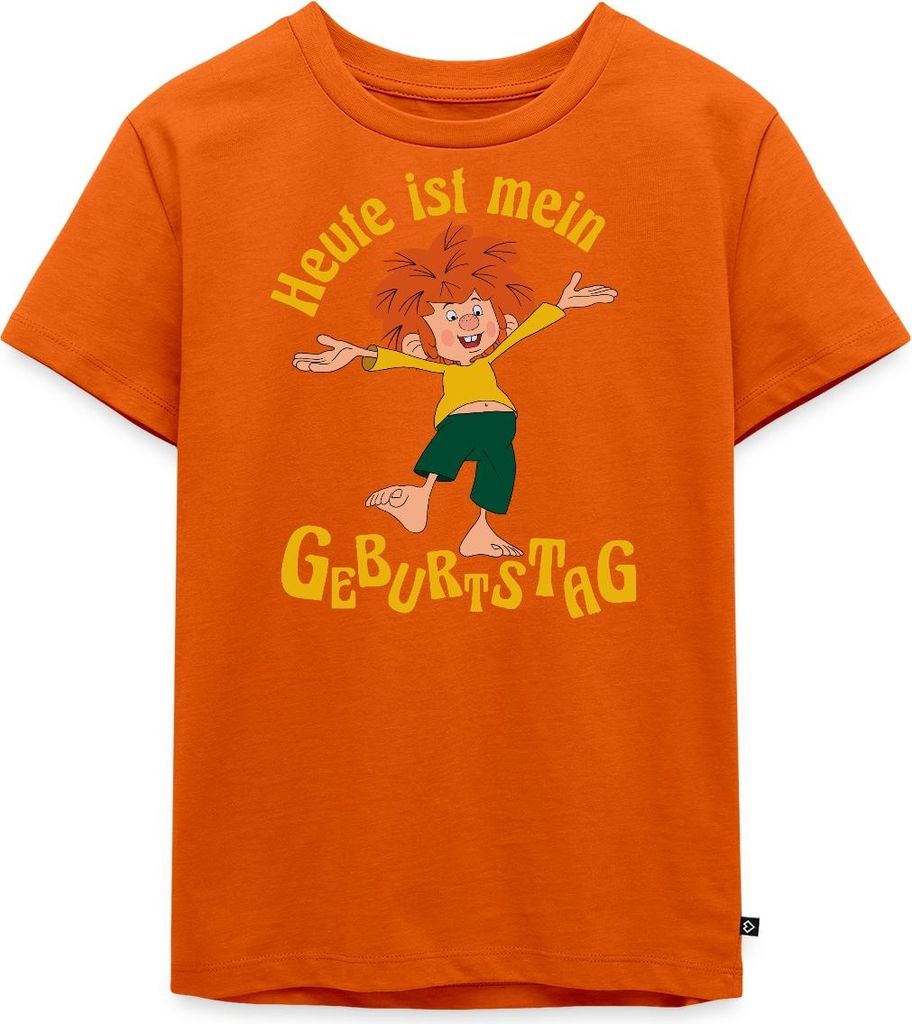 Spreadshirt Pumuckl Mit Spruch Heute ist Mein Geburtstag Kinder Premium T-Shirt, 110/116 (4 Jahre), Orange