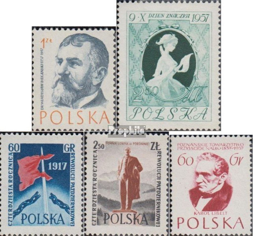 Briefmarken Polen 1957 Mi 1029,1030,1031-1032,1033 (kompl.Ausg.) gestempelt Ärzte