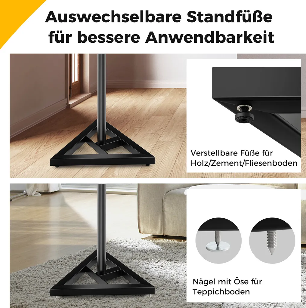 Paire de Supports Enceinte pour Home Cinéma et Studio Hauteur 157cm