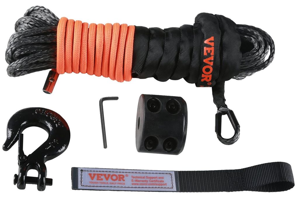 VEVOR Kunststof touw, 6,4 mm x 15,2 m, touwkatrol, Productafbeelding 