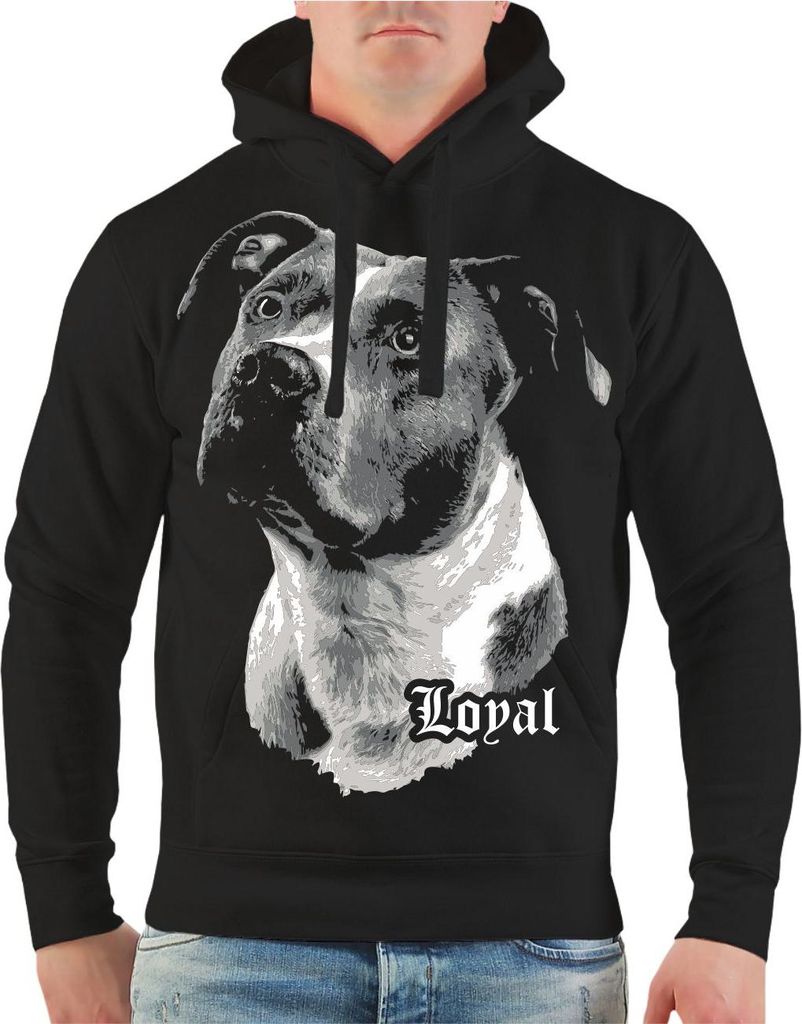 Herren Kapuzenpullover American Staffordshire Terrier - treuer Freund