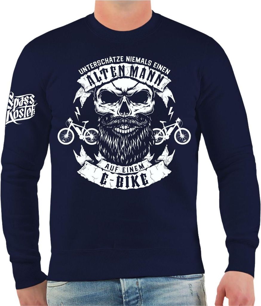 Herren Sweatshirt Unterschätze nie einen alten Mann mit EBIKE Elektro Bike