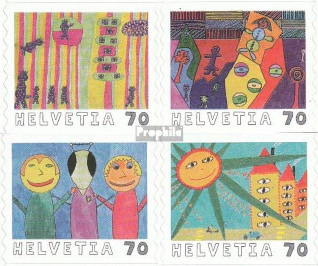 Briefmarken Schweiz 2000 Mi 1731-1734 (kompl.Ausg.) gestempelt Malwettbewerb