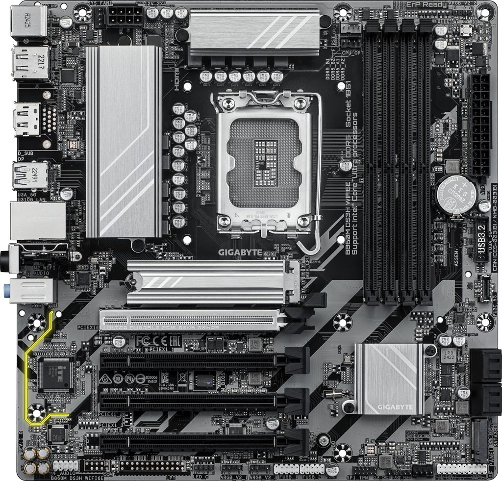 GIGABYTE B860M DS3H WIFI6E Mainboard - Intel Core Ultra Produktbild 