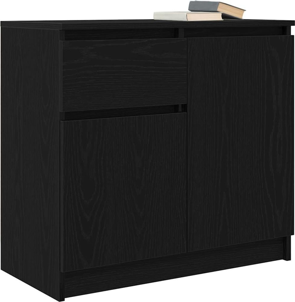 Sideboard mit Schublade Schwarz Eichen-Optik 71x35x65 cm
