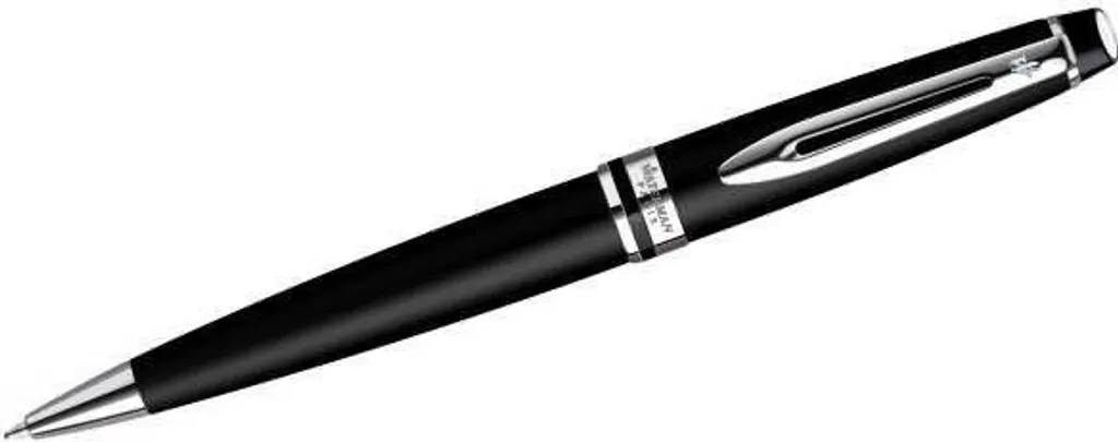 Stylo Bille de Luxe Waterman Expert Noir Mat avec Finitions Chromées CC