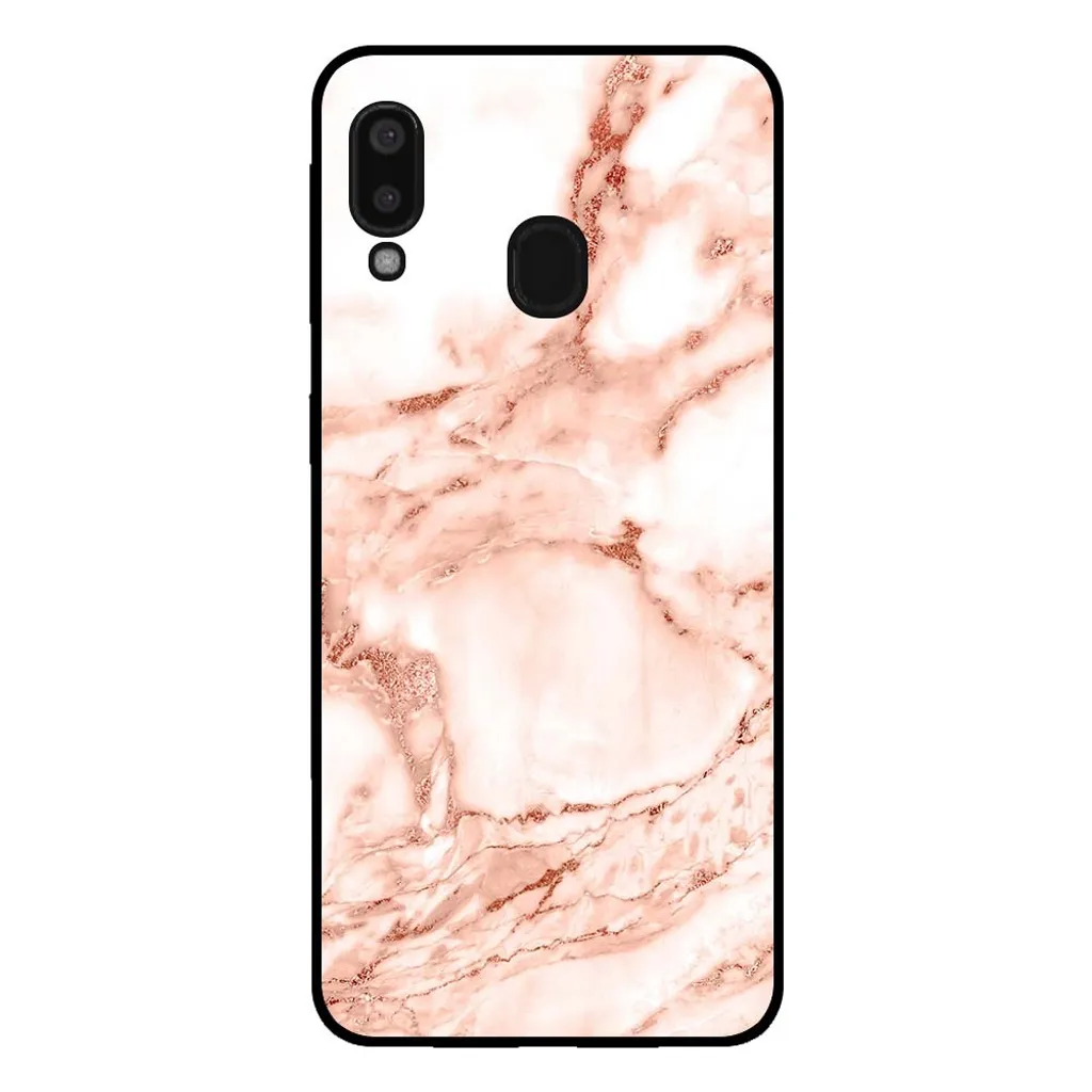 Custodia Samsung Galaxy A20E Marmo Bianco Oro Rosa | Cover Elegante