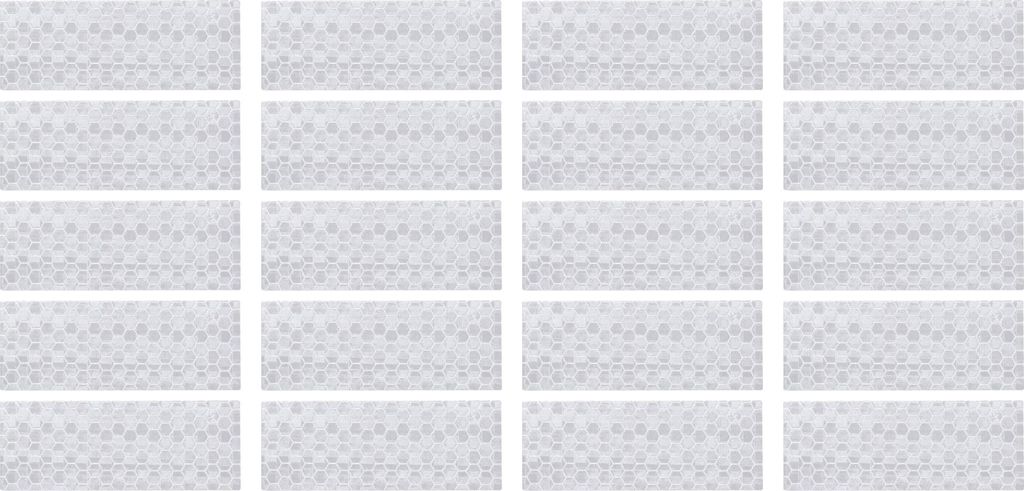 20 Stück reflektierende Aufkleber, rechteckige Form, universell für Autos, weiß